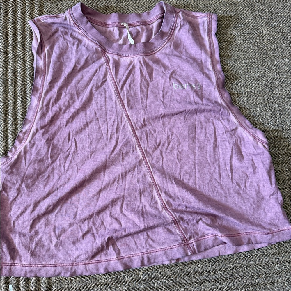 Barre3 x Lululemon Women's Lavender Cropped Muscle Tank - Womens Size Medium